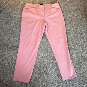 White House Black Market Slim Ankle Curvy Pants Pink 14L Rose Trousers